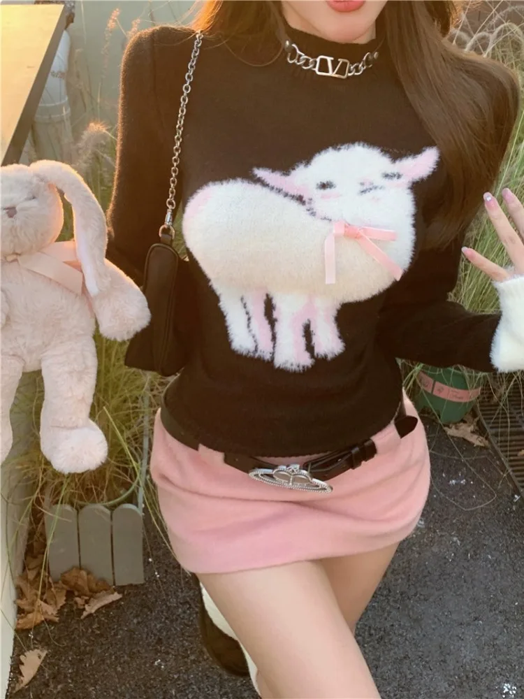ADAgirl Sheep Graphic Patchwork Knitwear Slim Sweater Kawaii Y2k Pink High Waist Belt Mini Skirt for 2 Piece Sets Womens Outfits
ADAgirl Sheep Graphic Patchwork Knitwear Slim Sweater Kawaii Y2k Pink High Waist Belt Mini Skirt for 2 Piece Sets Womens Outfits