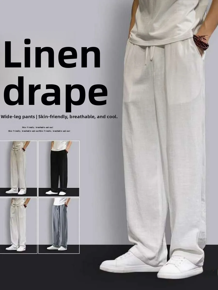 New T-Lightweight Linen Men's Summer Pants Loose Straight Cut Breathable Comfortable Casual Long Trousers Autumn Wear
New T-Lightweight Linen Men's Summer Pants Loose Straight Cut Breathable Comfortable Casual Long Trousers Autumn Wear