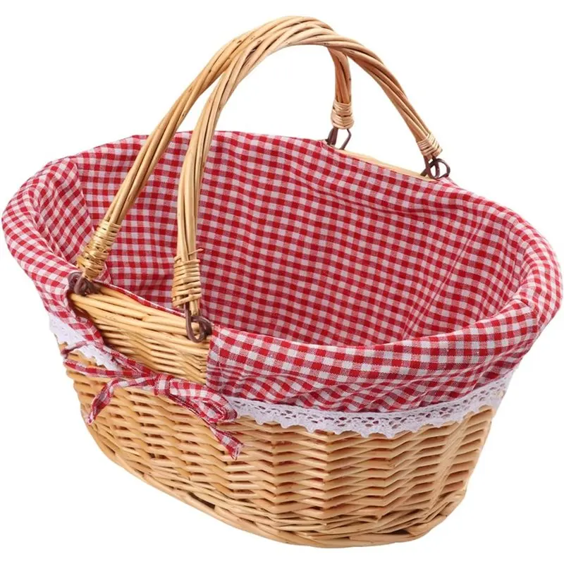 Плетеные корзины для пикника с клетчатым вкладышем, 14-дюймовая плетеная корзина с ручкой, корзина для фруктов, вина, свадебных подарков
Плетеные корзины для пикника с клетчатым вкладышем, 14-дюймовая плетеная корзина с ручкой, корзина для фруктов, вина, свадебных подарков