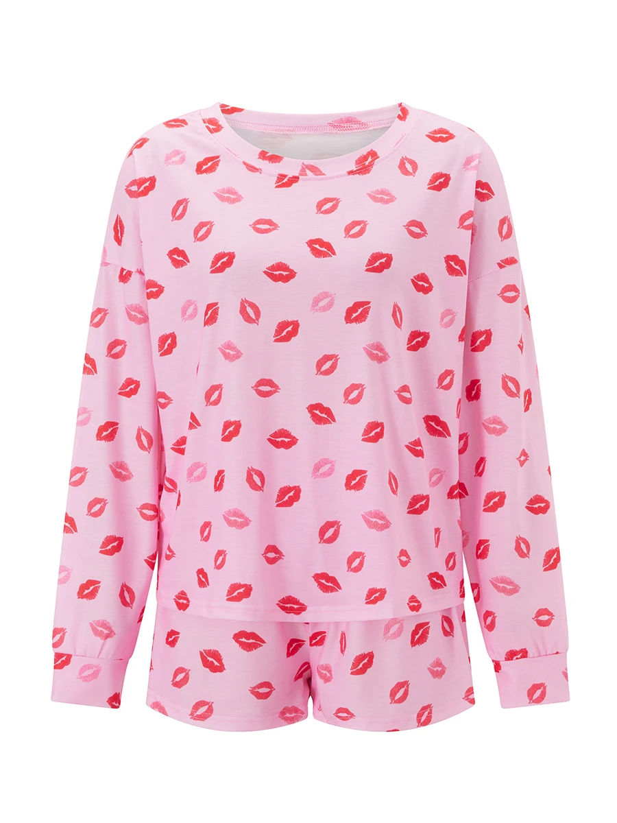 Women Valentine s Day Pajamas Lounge Set Lips Print Long Sleeve Tops and Shorts 2 Piece Loungewear Outfits
Women Valentine s Day Pajamas Lounge Set Lips Print Long Sleeve Tops and Shorts 2 Piece Loungewear Outfits