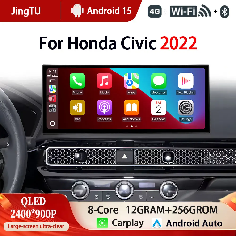12.3 For Honda Civic 2022 Android 15 QLED Screen GPS Car Radio Video Player Multimedia Navigation GPS Carplay DSP Stereo BT
12.3 For Honda Civic 2022 Android 15 QLED Screen GPS Car Radio Video Player Multimedia Navigation GPS Carplay DSP Stereo BT