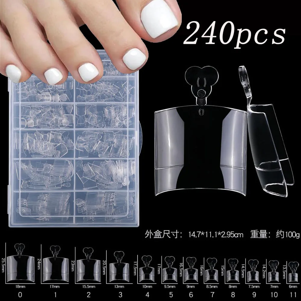 100/120/240Pcs Short Square Fake Toe Nail Tips Transparent Toenail for Pedicure Acrylic Square Press On Toenails For Women Salon
100/120/240Pcs Short Square Fake Toe Nail Tips Transparent Toenail for Pedicure Acrylic Square Press On Toenails For Women Salon