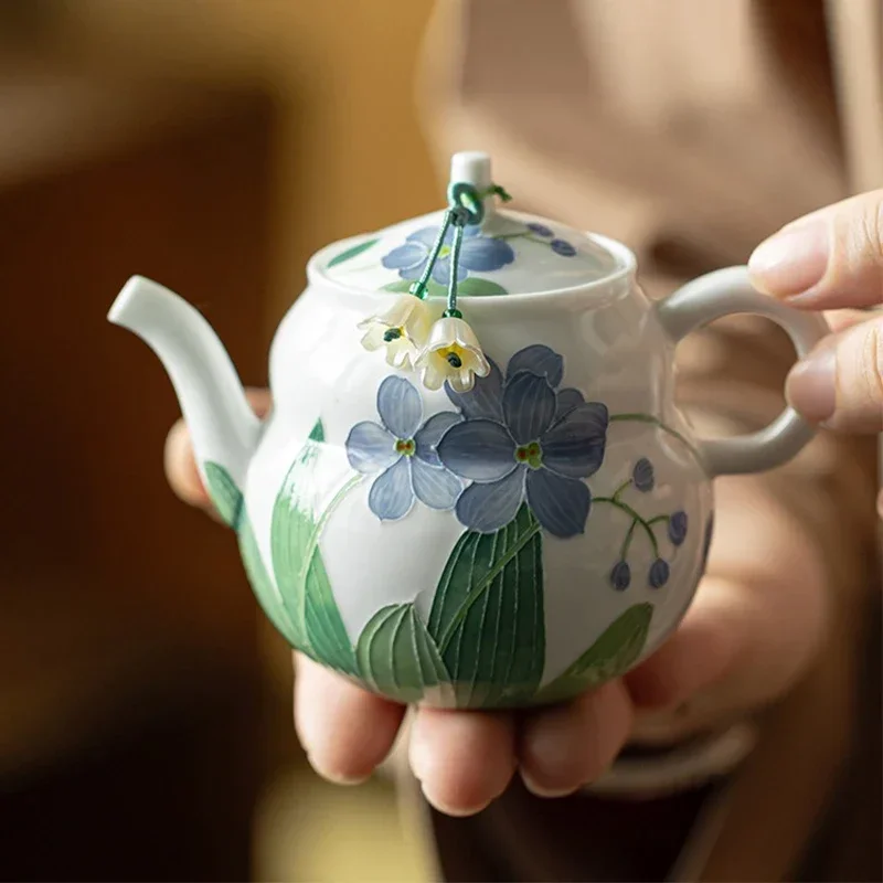 Mi Ji Hand-painted Teapot Household Ceramic Small White Porcelain Tea Maker Chinese Kung Fu Tea Set with Filter Hand-held Teapot
Mi Ji Hand-painted Teapot Household Ceramic Small White Porcelain Tea Maker Chinese Kung Fu Tea Set with Filter Hand-held Teapot