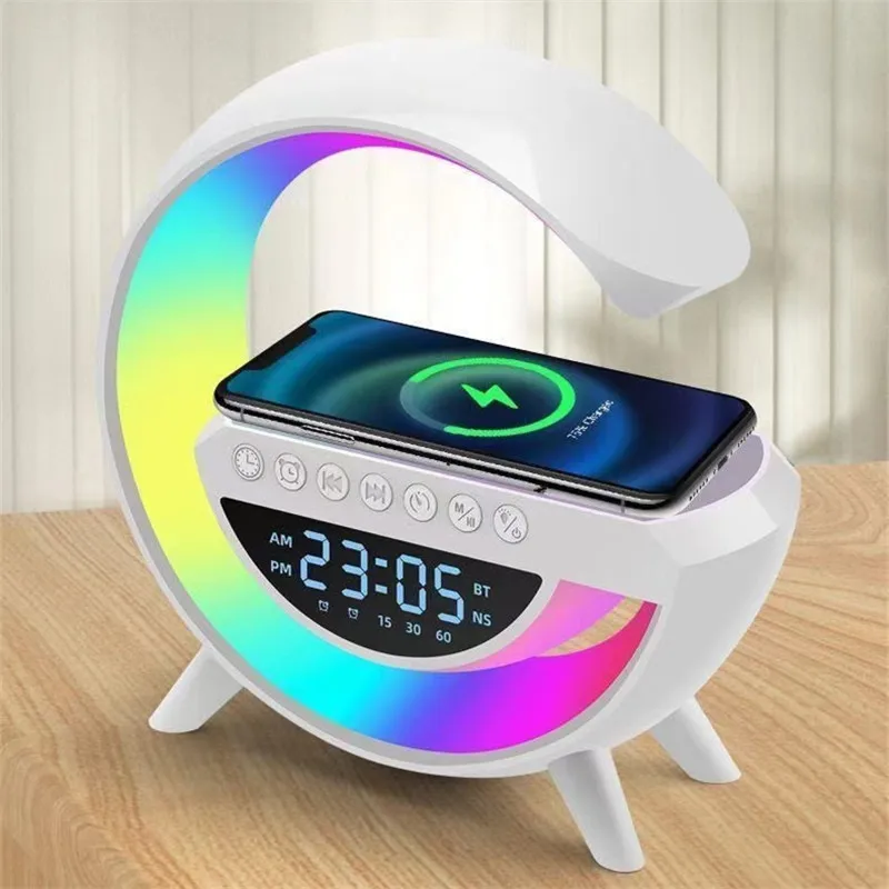 Multi-function Bluetooth speaker,Cell phone wireless charging,RGB Night Light,Digital Clock,Suitable for home/car
Multi-function Bluetooth speaker,Cell phone wireless charging,RGB Night Light,Digital Clock,Suitable for home/car