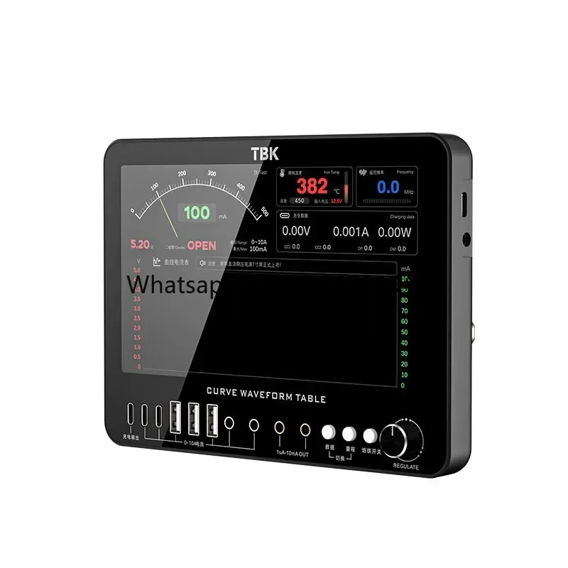 TBK-D7 7 Inch Curved Current Meter Diode Gear Charging Detection Meter Frequency Measurement Simple Oscilloscope Repair Tools