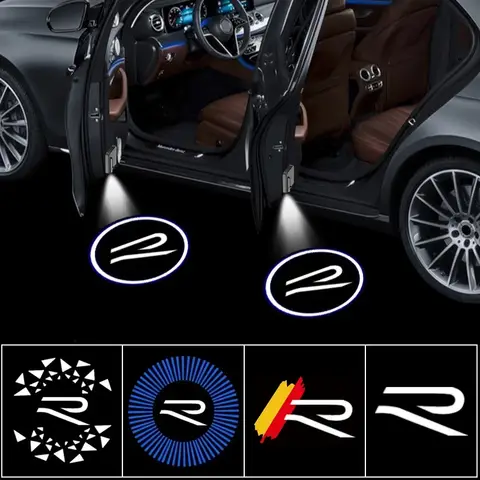 2Pcs LED Car Door Welcome Light Logo for VOLKSWAGEN VW R Line Golf Tiguan POLO BORA Passat Jetta Touareg Courtesy Projector Lamp