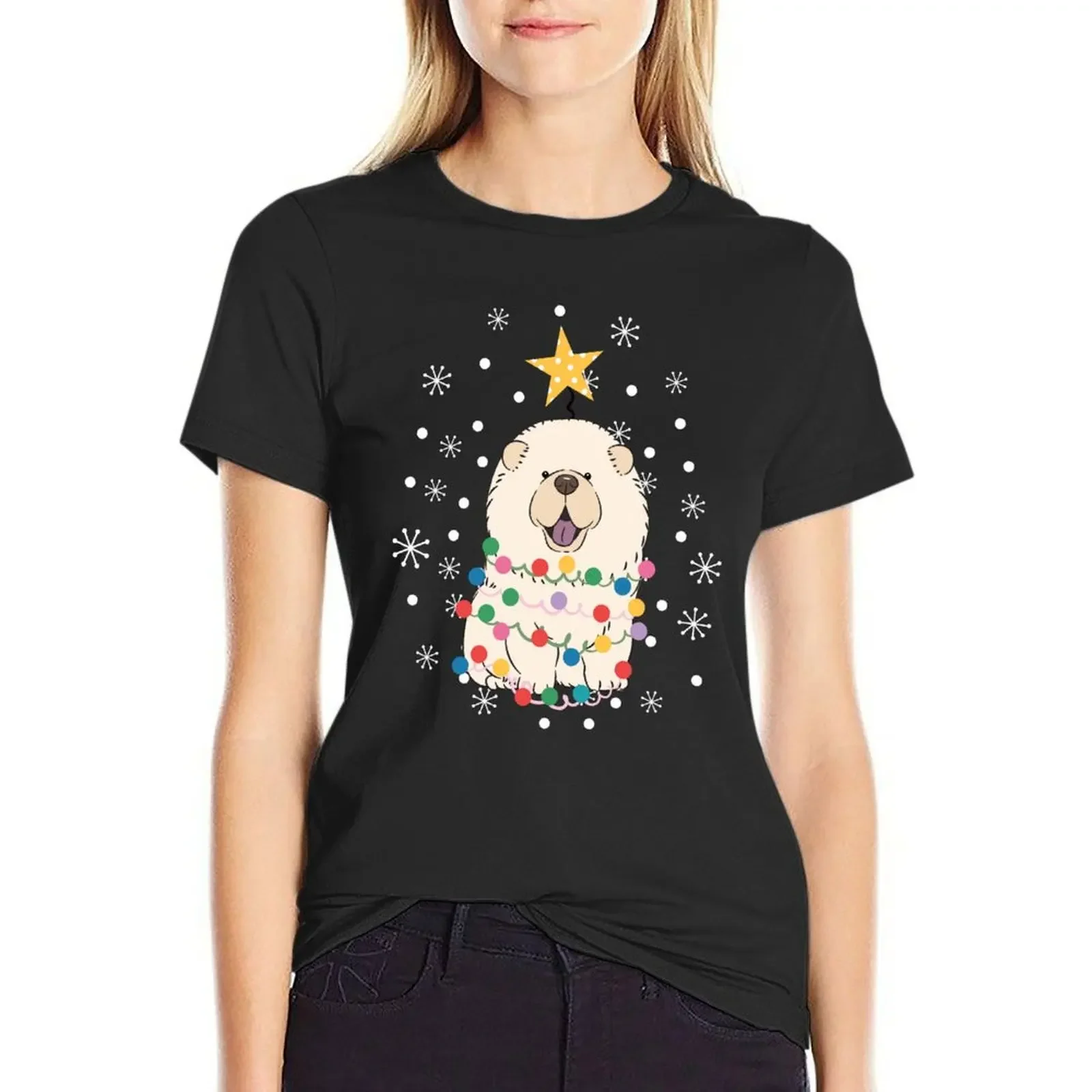 White Cream Chow Chow Christmas Tree T-Shirt summer top animal print customs blacks oversized t shirts for Women
White Cream Chow Chow Christmas Tree T-Shirt summer top animal print customs blacks oversized t shirts for Women