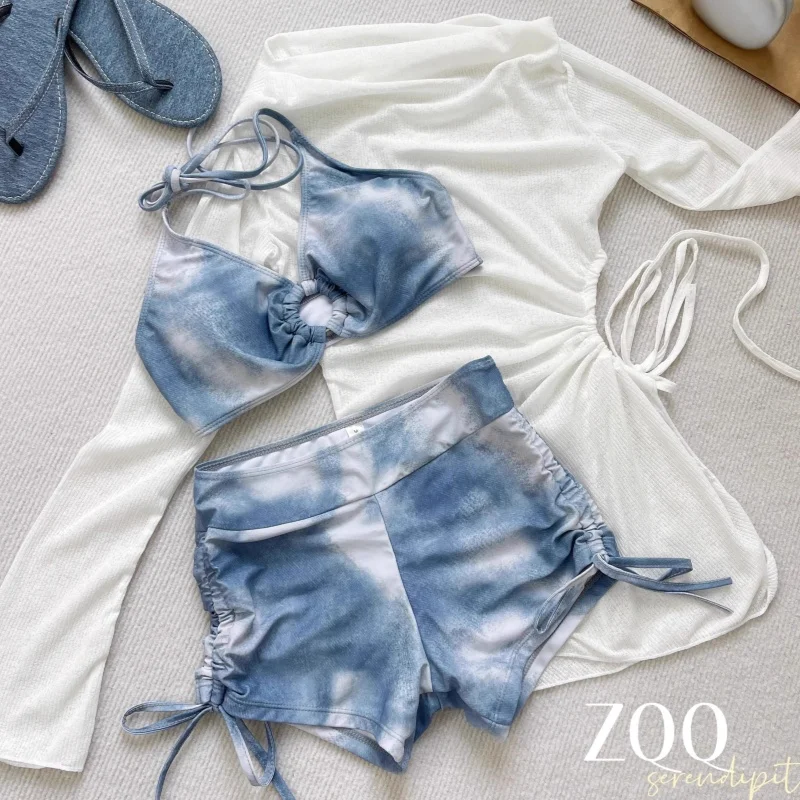 white Cover-Ups 3 Piece Mini Short Pant Bikini Set Tie Dye Women High-grade Hot Spring Swimsuit Separate Design Swimming Costume
white Cover-Ups 3 Piece Mini Short Pant Bikini Set Tie Dye Women High-grade Hot Spring Swimsuit Separate Design Swimming Costume