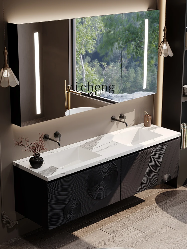 YFY rock slab ceramic seamless basin paint solid wood bathroom cabinet combination bathroom washbasin
YFY rock slab ceramic seamless basin paint solid wood bathroom cabinet combination bathroom washbasin