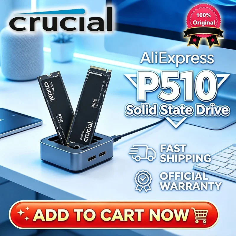 Crucial P510 1TB 2TBGen5 NVMe SSD,PCIe 5.0 M.2 2280 SSD, Internal Solid State Drive, Compatible with Laptop, Desktop(OEM Pack)
Crucial P510 1TB 2TBGen5 NVMe SSD,PCIe 5.0 M.2 2280 SSD, Internal Solid State Drive, Compatible with Laptop, Desktop(OEM Pack)