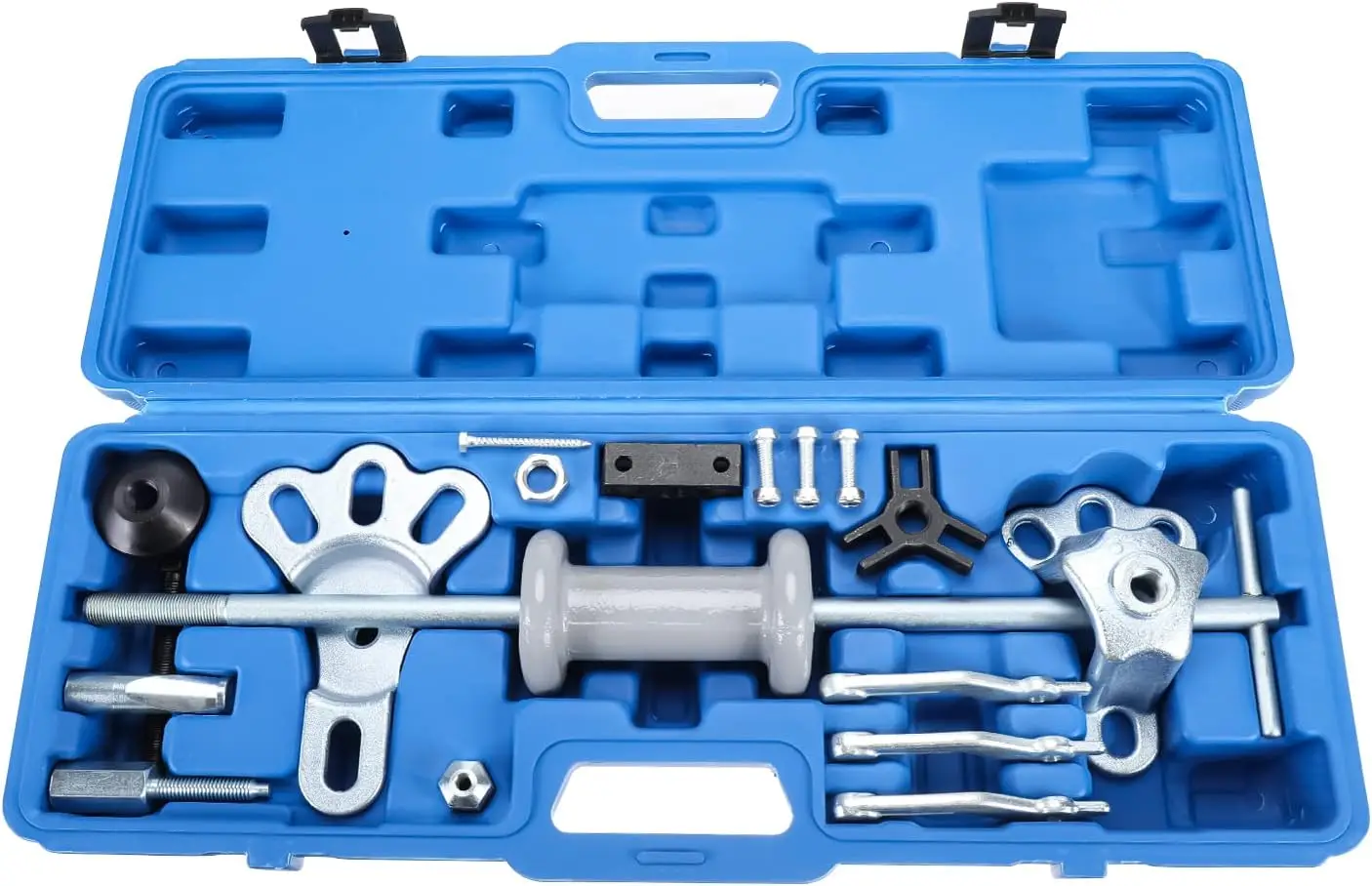 9-Way Slide Hammer Puller Kit Axle Bearing Hub Auto Set, Axle Front Rear Wheel Bearing Dent Hub Gear Puller Remover Set
9-Way Slide Hammer Puller Kit Axle Bearing Hub Auto Set, Axle Front Rear Wheel Bearing Dent Hub Gear Puller Remover Set