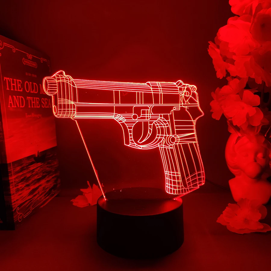 Крутой пистолет, ночной Светильник для детей, 3D иллюзия, ночник, украшение для спальни, настольная лампа, Рождественский подарок на день рождения
Крутой пистолет, ночной Светильник для детей, 3D иллюзия, ночник, украшение для спальни, настольная лампа, Рождественский подарок на день рождения
