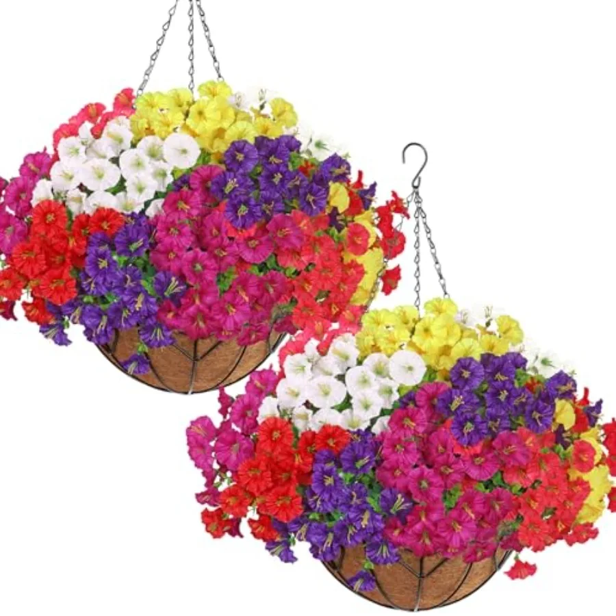 Artificial Hanging Flowers Plants Basket for Outdoors Indoor, 2 Set Faux Silk Pink Morning Glory Fake Eucalyptus Planters Sprin
Artificial Hanging Flowers Plants Basket for Outdoors Indoor, 2 Set Faux Silk Pink Morning Glory Fake Eucalyptus Planters Sprin