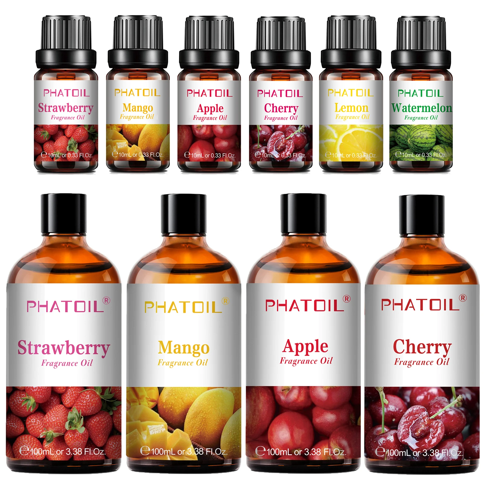 PHATOIL 100ml/10ml Fruit Fragrance Oils Cherry Coconut & Vanilla Strawberry Sweet Orange Watermelon 1PCS Aroma Fragrance Oil
PHATOIL 100ml/10ml Fruit Fragrance Oils Cherry Coconut & Vanilla Strawberry Sweet Orange Watermelon 1PCS Aroma Fragrance Oil