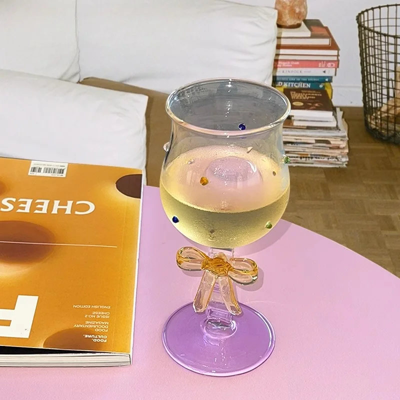 oywj Bow goblet, cute creative wine glass girl gift 
oywj Bow goblet, cute creative wine glass girl gift