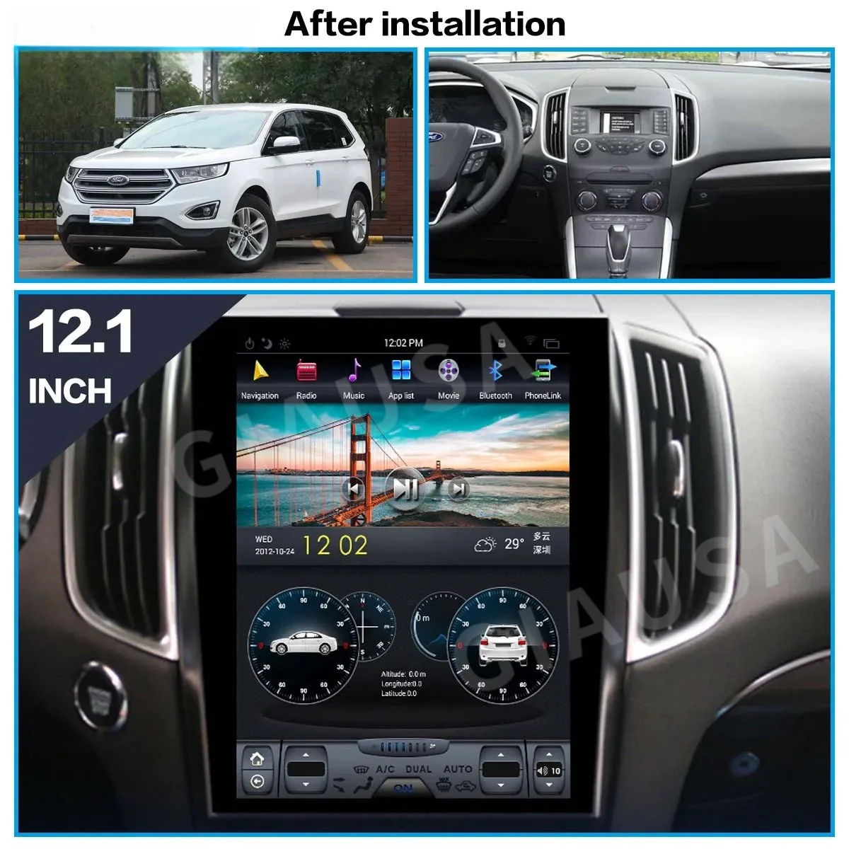 12.1" Android 13 Multimedia Player For Ford Edge 2015 2016 2017 2018 GPS Carplay Navigation Car Radio Stereo DSP Head Unit
12.1" Android 13 Multimedia Player For Ford Edge 2015 2016 2017 2018 GPS Carplay Navigation Car Radio Stereo DSP Head Unit