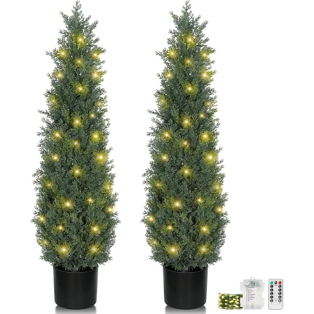 Set of 2 UV-Resistant Potted Topiary Trees for Outdoor or Indoor Use with LED Lights
Set of 2 UV-Resistant Potted Topiary Trees for Outdoor or Indoor Use with LED Lights