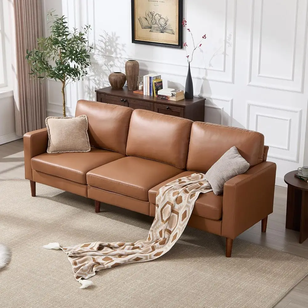 3 Seater Genuine Leather Sofa with Solid Wood Legs for Living Room and Bedroom
3 Seater Genuine Leather Sofa with Solid Wood Legs for Living Room and Bedroom