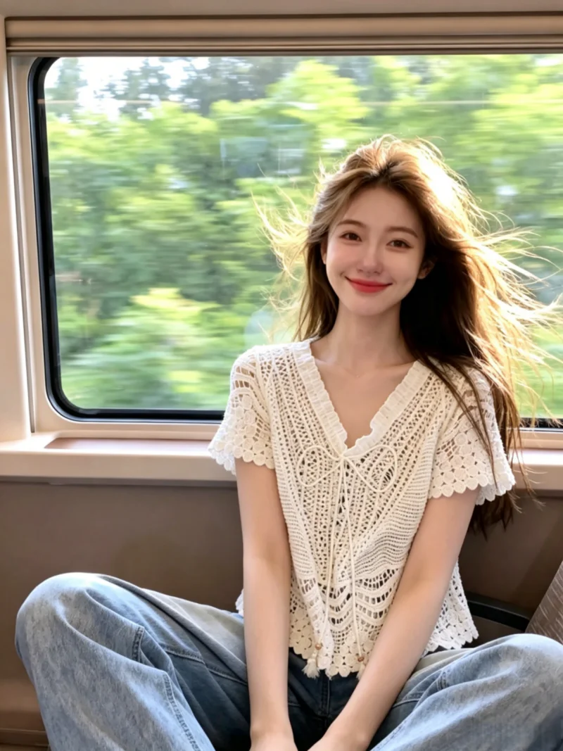 Summer New Style Women's Knitted Short Sleeve Hollow out V-Neck Top Thin Fashionable Small Shirt Commute Korean Version Strai...
Summer New Style Women's Knitted Short Sleeve Hollow out V-Neck Top Thin Fashionable Small Shirt Commute Korean Version Strai...