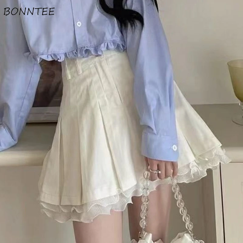 Mini Skirts Women Korean Style Students Clothing Summer Simple Lace A-line Patchwork Niche Design Fashion High Waist Streetwear
Mini Skirts Women Korean Style Students Clothing Summer Simple Lace A-line Patchwork Niche Design Fashion High Waist Streetwear