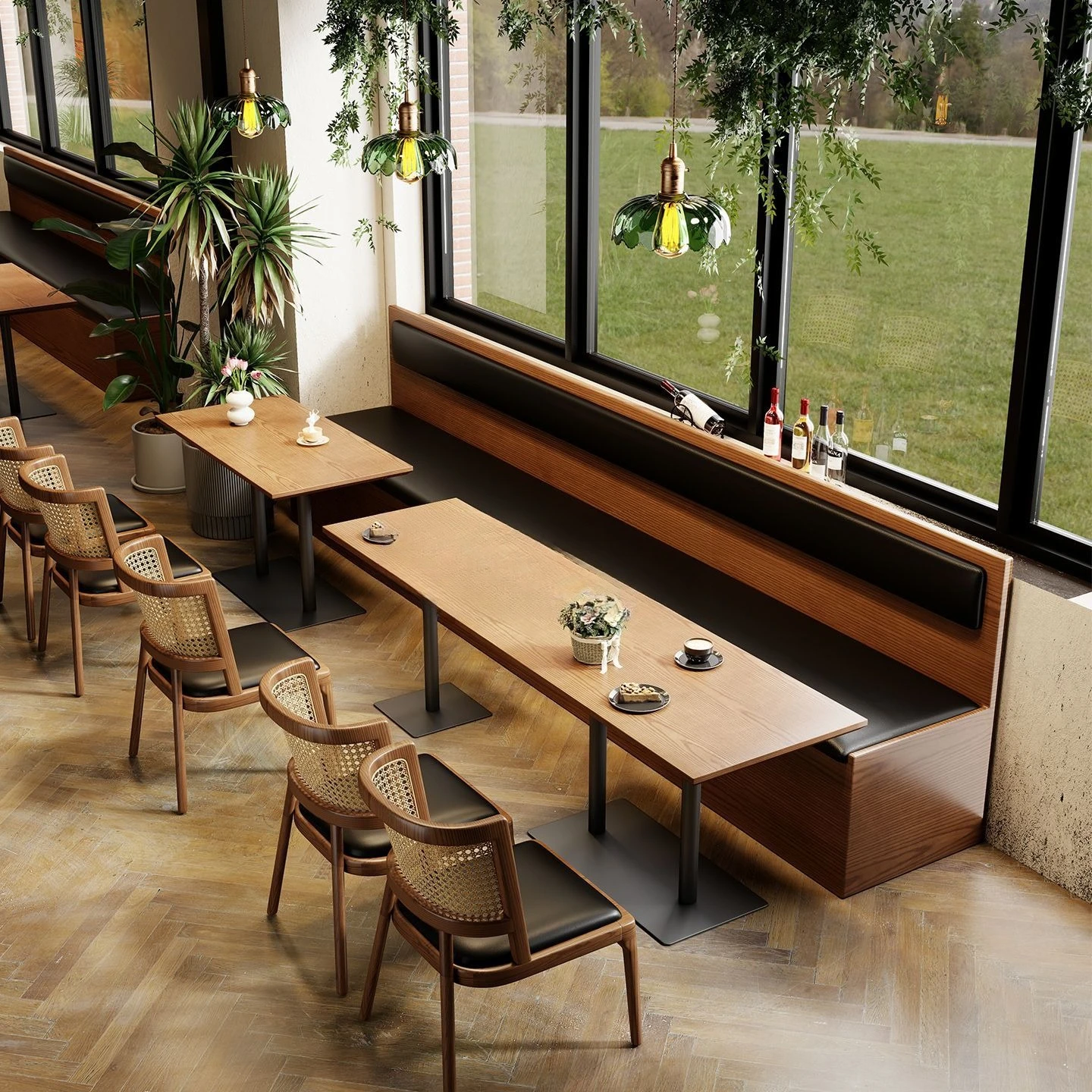 Retro tables and chairs Western restaurant Wall booth sofa South East Asia restaurant Dining hotel Rattan table and chair combin
Retro tables and chairs Western restaurant Wall booth sofa South East Asia restaurant Dining hotel Rattan table and chair combin