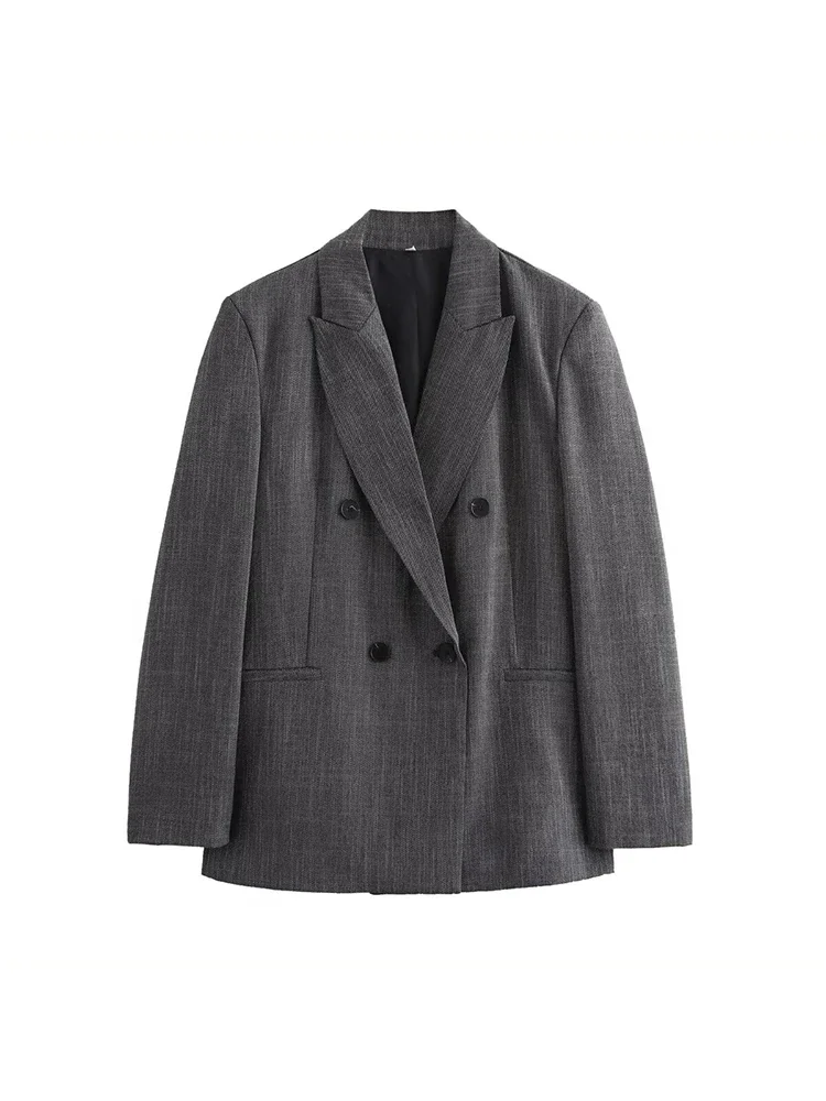 Willshela Women Fashion With Pad Grey Double Breasted Blazer Vintage Notched Neck Long Sleeves Female Chic Lady Outfits
Willshela Women Fashion With Pad Grey Double Breasted Blazer Vintage Notched Neck Long Sleeves Female Chic Lady Outfits