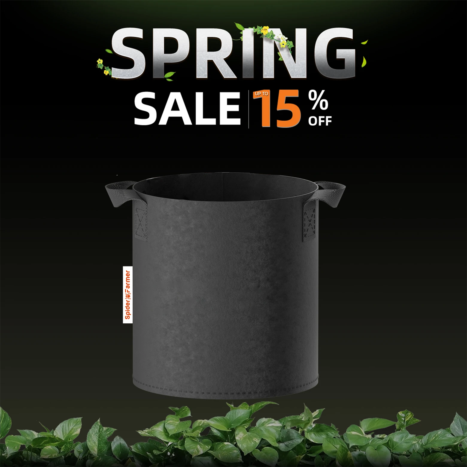 Spider Farmer 5 Pack Grow Bags 20L (5 Gallon)/40L (10 Gallon ) Breathable & Reusable Plant Pots for Tomatoes & Herbs
Spider Farmer 5 Pack Grow Bags 20L (5 Gallon)/40L (10 Gallon ) Breathable & Reusable Plant Pots for Tomatoes & Herbs