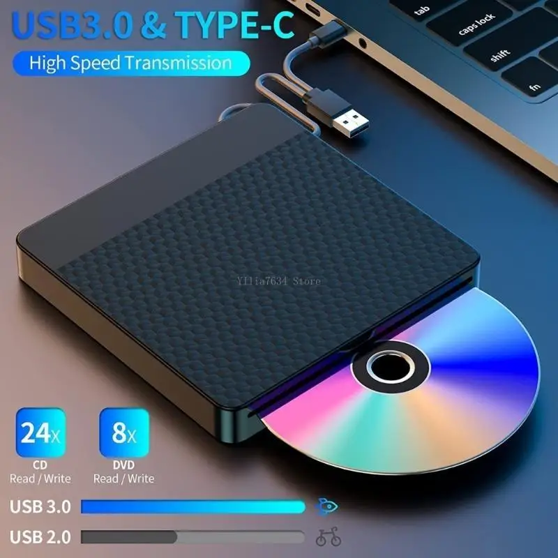 Quiet Operation External DVDs Writer Slot Loading Design Plugs Play USB3.0 Type C
Quiet Operation External DVDs Writer Slot Loading Design Plugs Play USB3.0 Type C