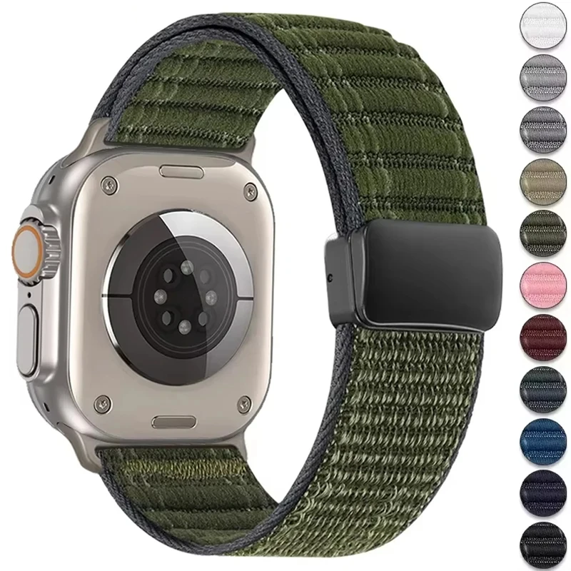 Magnetic Nylon Loop Strap for Apple Watch Band Ultra 2 49mm 46mm 42mm 44mm 45mm 40 41mm Bracelet Iwatch Series 10 9 8 7 6 SE 5 4
Magnetic Nylon Loop Strap for Apple Watch Band Ultra 2 49mm 46mm 42mm 44mm 45mm 40 41mm Bracelet Iwatch Series 10 9 8 7 6 SE 5 4
