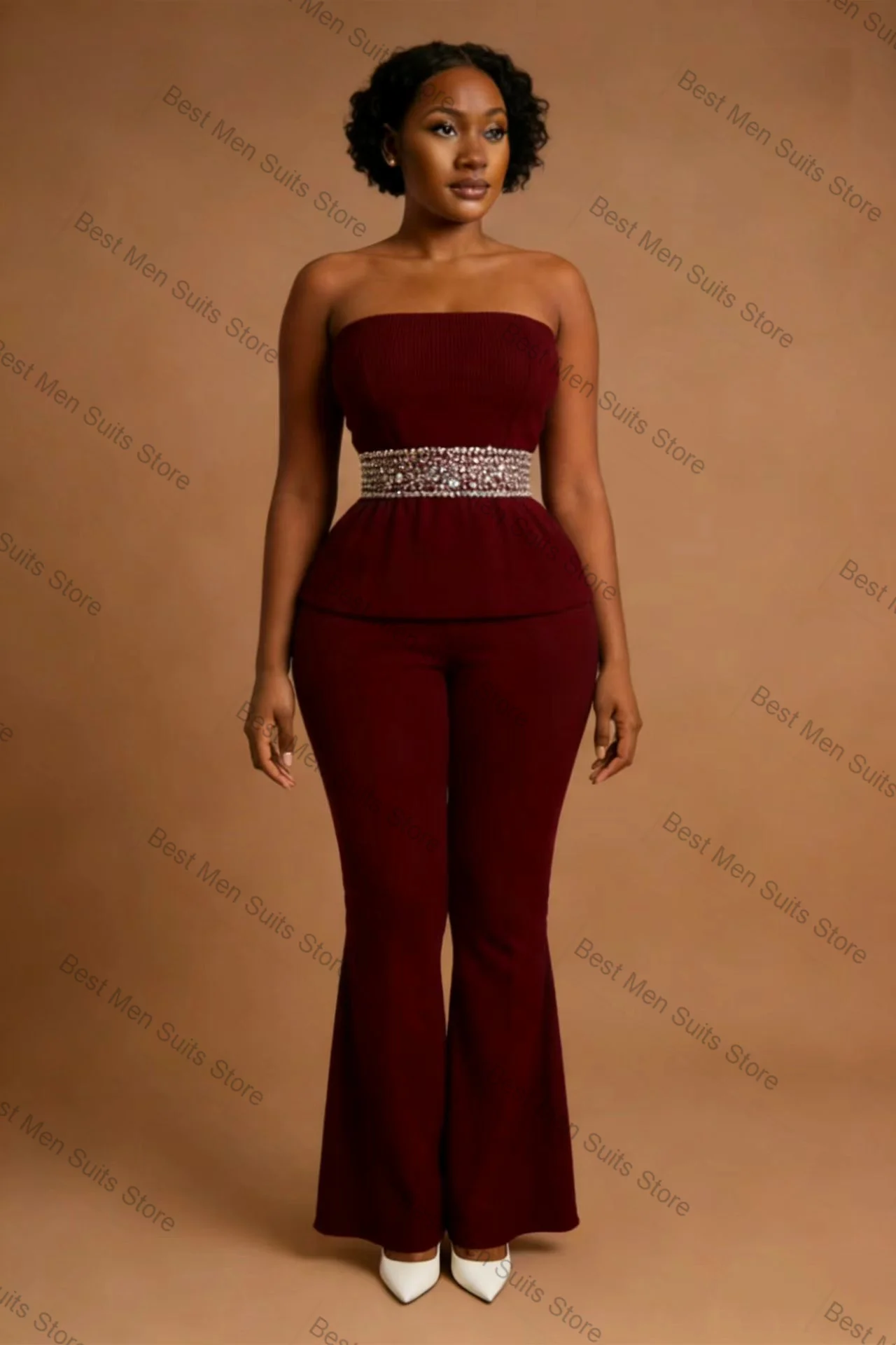 Burgundy Women Suit Set 2 Pcs Top Bra+Pants Trousers Crystals Cotton Formal Office Jacket Customized Wedding Tuxedo Guest Coat
Burgundy Women Suit Set 2 Pcs Top Bra+Pants Trousers Crystals Cotton Formal Office Jacket Customized Wedding Tuxedo Guest Coat