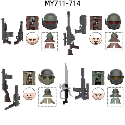 Bloques de modelo MY711-MY714 Black Elite Desert Riot Ranger, juego de ladrillos MOC, regalos, Juguetes