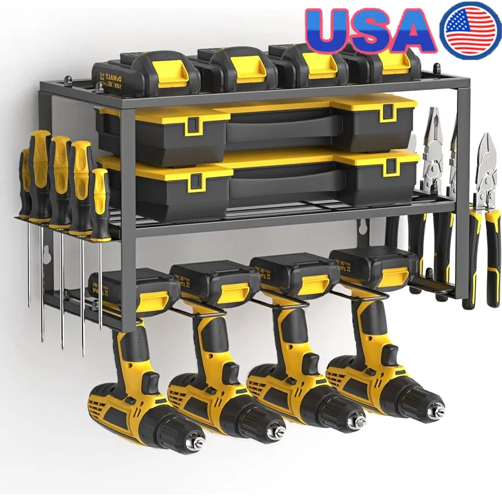 Power Tool Organizer Heavy Duty Tool Rack Drill Holder 4 Slot Storage Solutions Wall Mount Garage Workshop Toolroom
Power Tool Organizer Heavy Duty Tool Rack Drill Holder 4 Slot Storage Solutions Wall Mount Garage Workshop Toolroom
