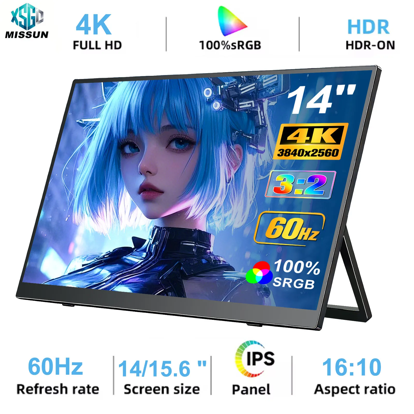 WonTim 4K Portable Monitor 15.6" 3840x2560 IPS Laptop Extend Screen 1200Nits USB C HDMI Computer PC Gaming Display With Speakers
WonTim 4K Portable Monitor 15.6" 3840x2560 IPS Laptop Extend Screen 1200Nits USB C HDMI Computer PC Gaming Display With Speakers