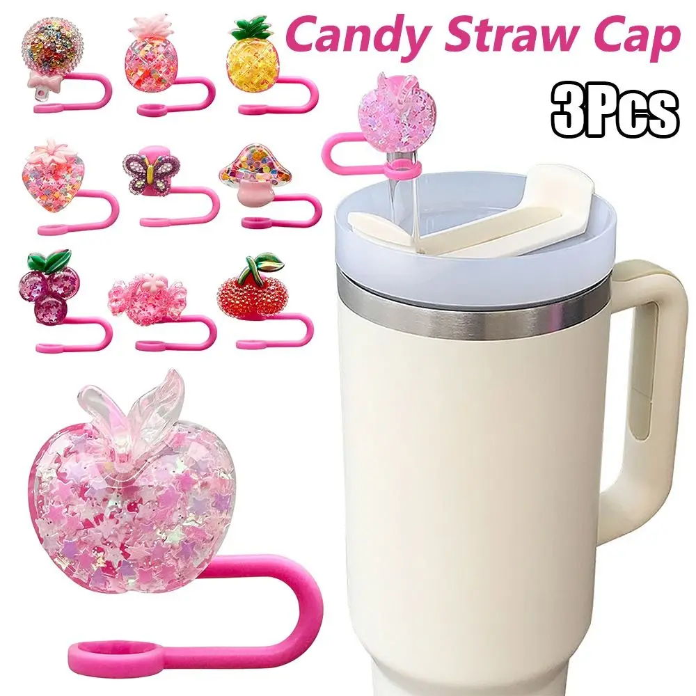 3Pcs Fruit Strawberry Lollipop Candy Straw Cap Pink Waterproof Straw Protective Cover Silicone Cute Straw Dust Stopper
3Pcs Fruit Strawberry Lollipop Candy Straw Cap Pink Waterproof Straw Protective Cover Silicone Cute Straw Dust Stopper
