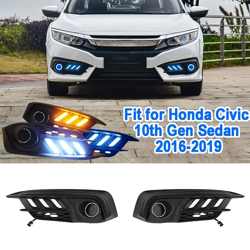 Car Front Bumper LED Fog Light Daytime Running Turn Signal Lamps For Honda Civic 10th Gen Sedan 2016-2019
Car Front Bumper LED Fog Light Daytime Running Turn Signal Lamps For Honda Civic 10th Gen Sedan 2016-2019