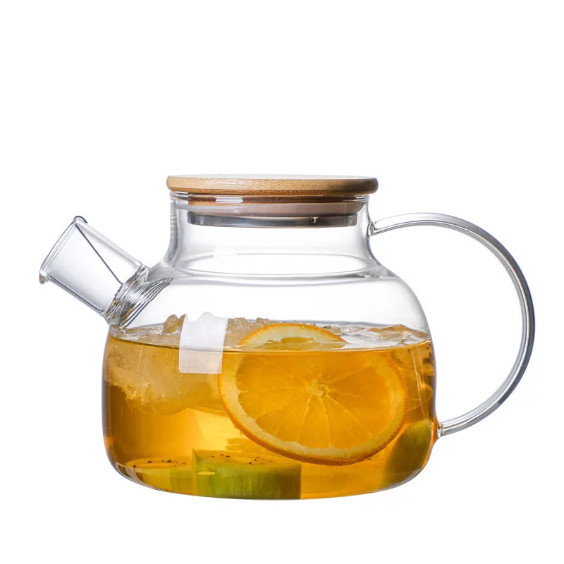 High Borosilicate Glass Teapot Juice Pitcher Cold Water Kettle Open Flame Heating Bamboo Lid Kettle Household Cold Water Kettle
High Borosilicate Glass Teapot Juice Pitcher Cold Water Kettle Open Flame Heating Bamboo Lid Kettle Household Cold Water Kettle