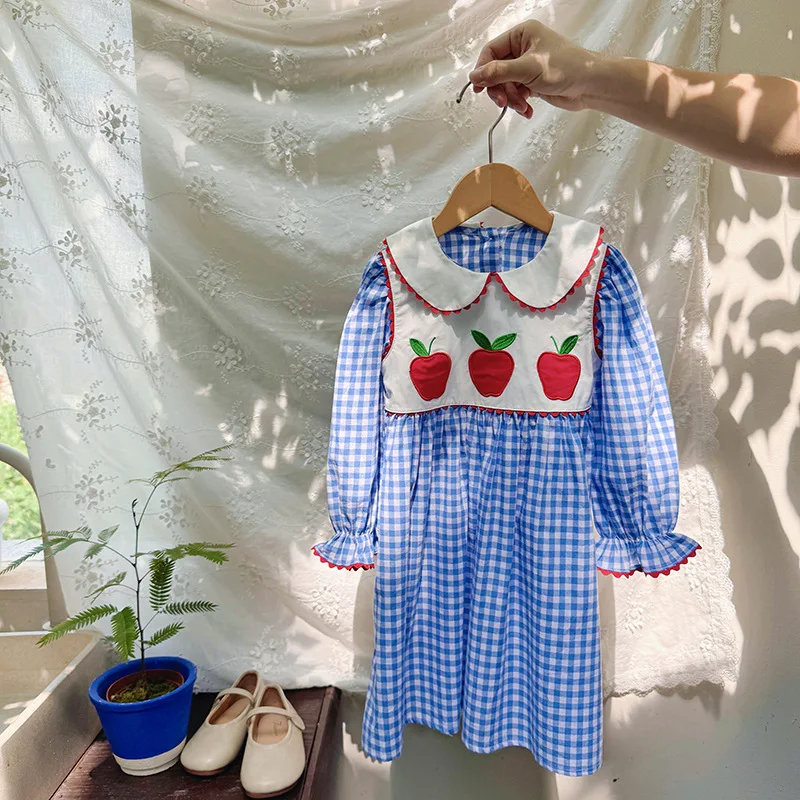 Overseas Purchase Children's Clothing Apple Embroidery Color-Block Girl's Dress2025Autumn Doll Collar Lace Cute Baby Dress
Overseas Purchase Children's Clothing Apple Embroidery Color-Block Girl's Dress2025Autumn Doll Collar Lace Cute Baby Dress