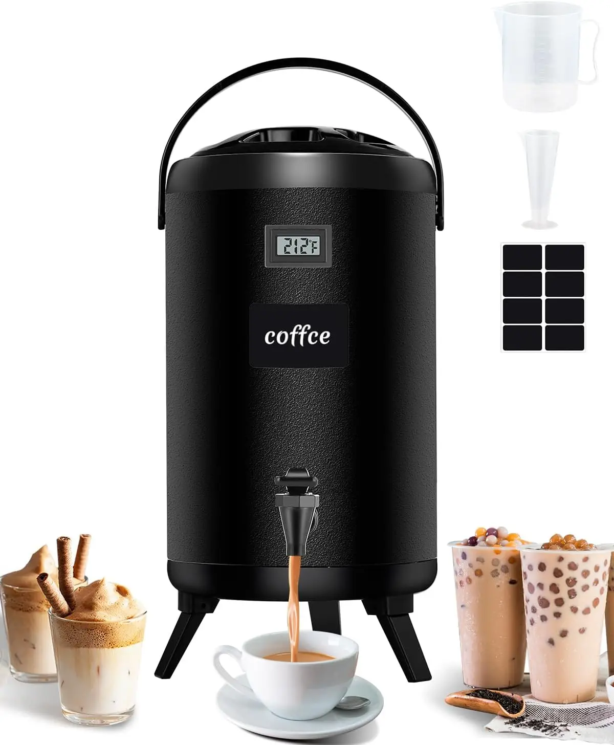Insulated Beverage Dispenser 3.2 Gal - 304 Stainless Steel Drink Dispenser with Thermometer & Sticky Notes for Hot and Cold
Insulated Beverage Dispenser 3.2 Gal - 304 Stainless Steel Drink Dispenser with Thermometer & Sticky Notes for Hot and Cold