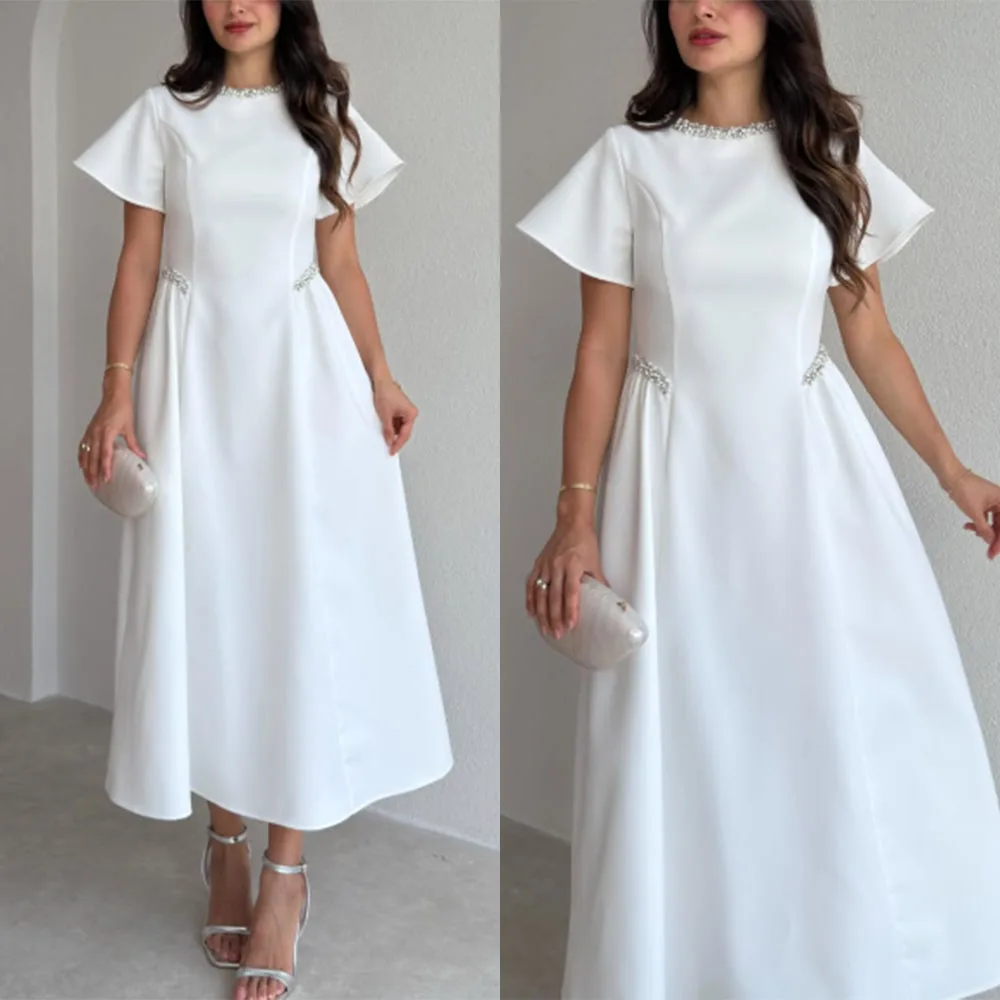 Customized O-neck Ankle Length Short Sleeves A-line Vestidos De Mujer Elegantes Para Fiesta فساتين حفلات Evening Dresses Robe
Customized O-neck Ankle Length Short Sleeves A-line Vestidos De Mujer Elegantes Para Fiesta فساتين حفلات Evening Dresses Robe