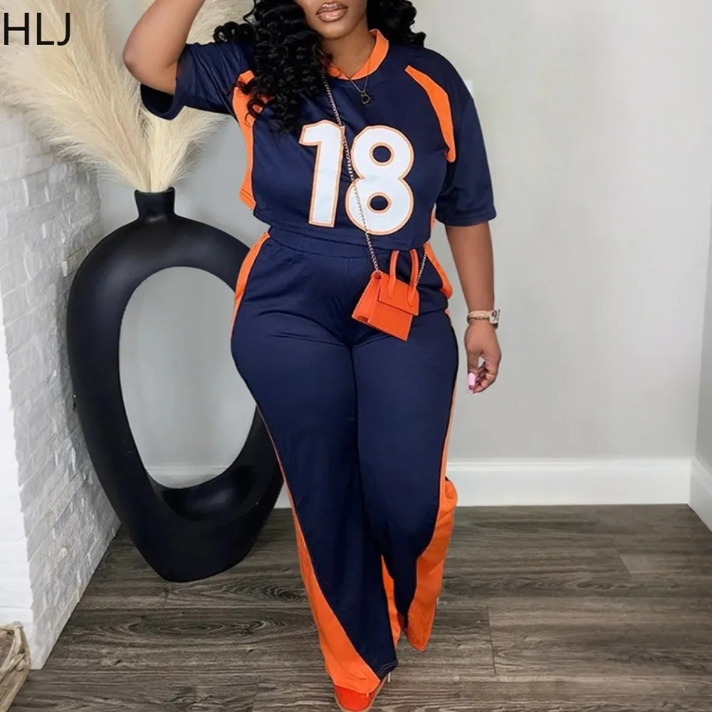 HLJ Fashion Letter Print 2 Pieces Set for Woman Color Block Short Sleeve Crop Tops and Pants Matching Outfits Female Streetwear
HLJ Fashion Letter Print 2 Pieces Set for Woman Color Block Short Sleeve Crop Tops and Pants Matching Outfits Female Streetwear