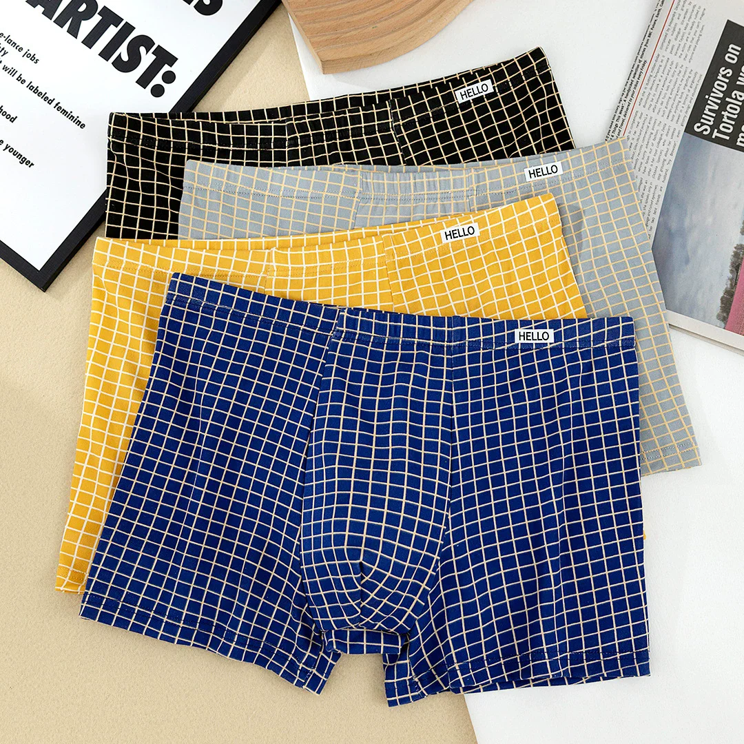 4-Piece Men's Personalized Checkered Printed Boxer Shorts, Fashionable And Comfortable Casual Underwear, Men's Boxer Shorts
4-Piece Men's Personalized Checkered Printed Boxer Shorts, Fashionable And Comfortable Casual Underwear, Men's Boxer Shorts