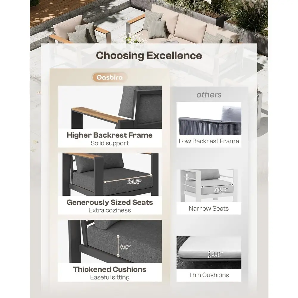 Outdoor Patio Furniture Set with Coffee Table, 4 Piece Patio Conversation Sets with Washable Thick Cushions, Outdoor Sectional
Outdoor Patio Furniture Set with Coffee Table, 4 Piece Patio Conversation Sets with Washable Thick Cushions, Outdoor Sectional
