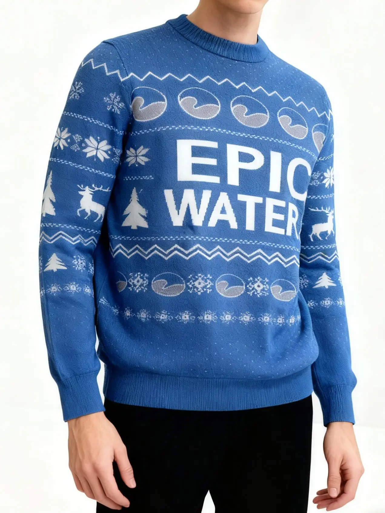 Новинка 2025, синий рождественский уродливый свитер с круглым вырезом, осенне-зимние подарки, повседневные модные костюмы для рождественской вечеринки для пар
Новинка 2025, синий рождественский уродливый свитер с круглым вырезом, осенне-зимние подарки, повседневные модные костюмы для рождественской вечеринки для пар