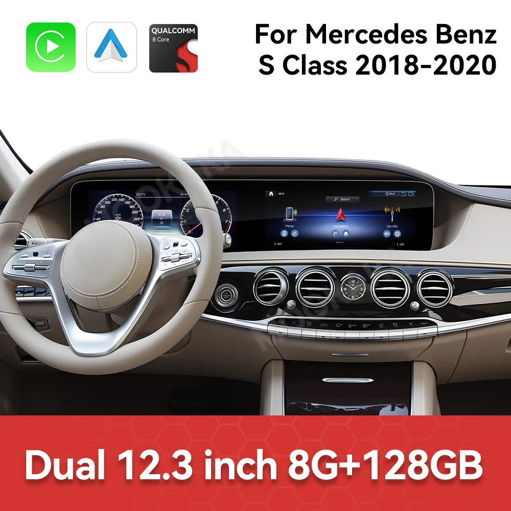 Android Auto Car Radio For Mercedes Benz S Class W222 2018-2020 Navi Stereo Multimedia Carplay Digital Cluster 24.6" Dual Screen
Android Auto Car Radio For Mercedes Benz S Class W222 2018-2020 Navi Stereo Multimedia Carplay Digital Cluster 24.6" Dual Screen