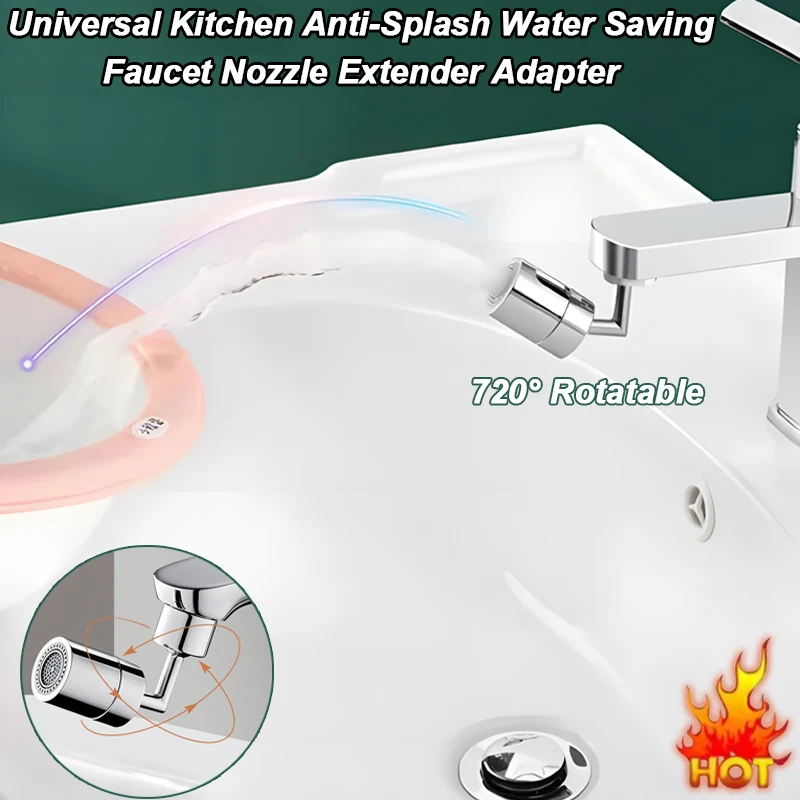 Universal Kitchen 720° Rotatable Splash Filter adjustable dual mode sprayer Flexible water saving faucet Nozzle Extender Adapter
Universal Kitchen 720° Rotatable Splash Filter adjustable dual mode sprayer Flexible water saving faucet Nozzle Extender Adapter