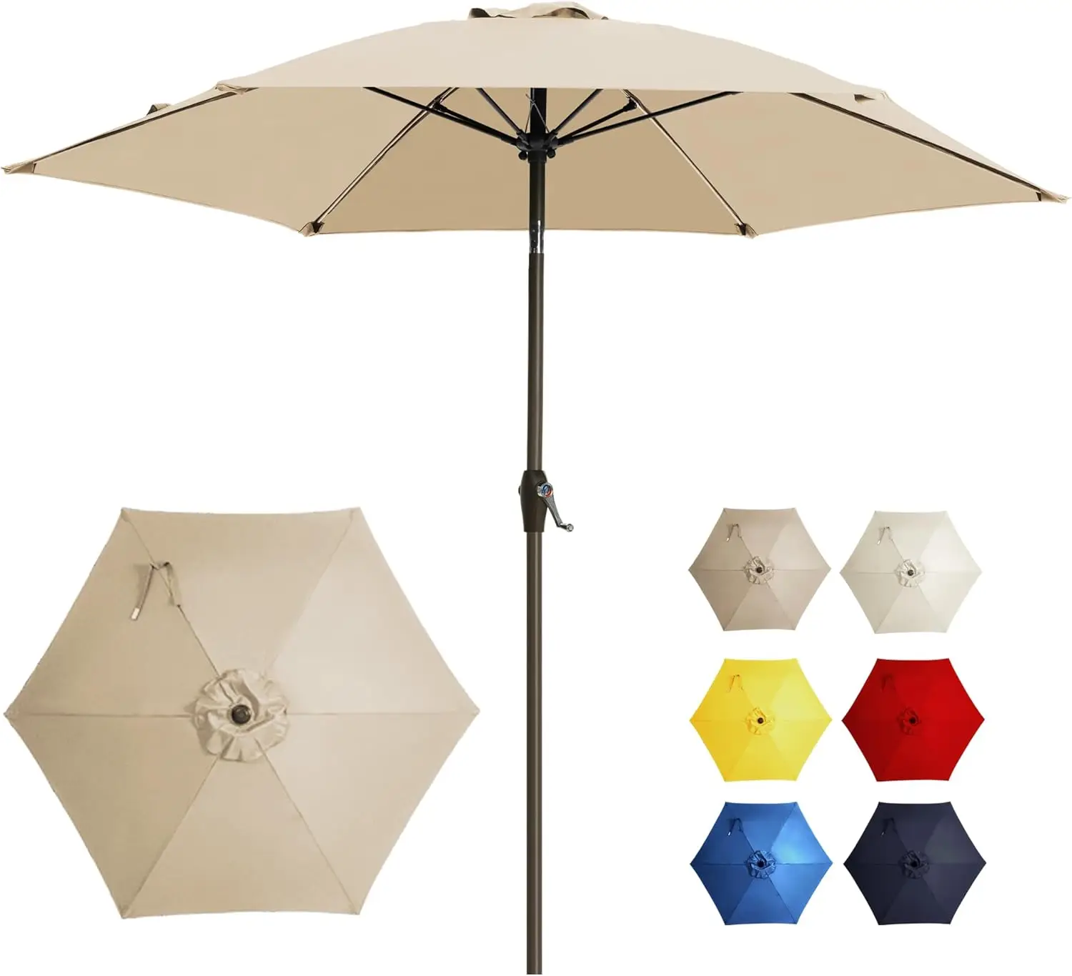 7.5FT Large Outdoor Patio Umbrella with Crank & Tilt, Durable for Poolside Deck Yard Garden
7.5FT Large Outdoor Patio Umbrella with Crank & Tilt, Durable for Poolside Deck Yard Garden