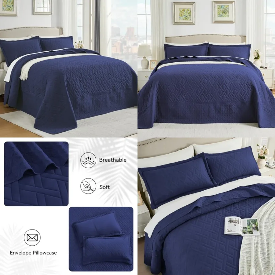 132 x 120 Oversized King Quilt, California King Bedspread, Soft Lightweight Microfiber Extra Wide Quilt, 3PC Geometric Diamond
132 x 120 Oversized King Quilt, California King Bedspread, Soft Lightweight Microfiber Extra Wide Quilt, 3PC Geometric Diamond