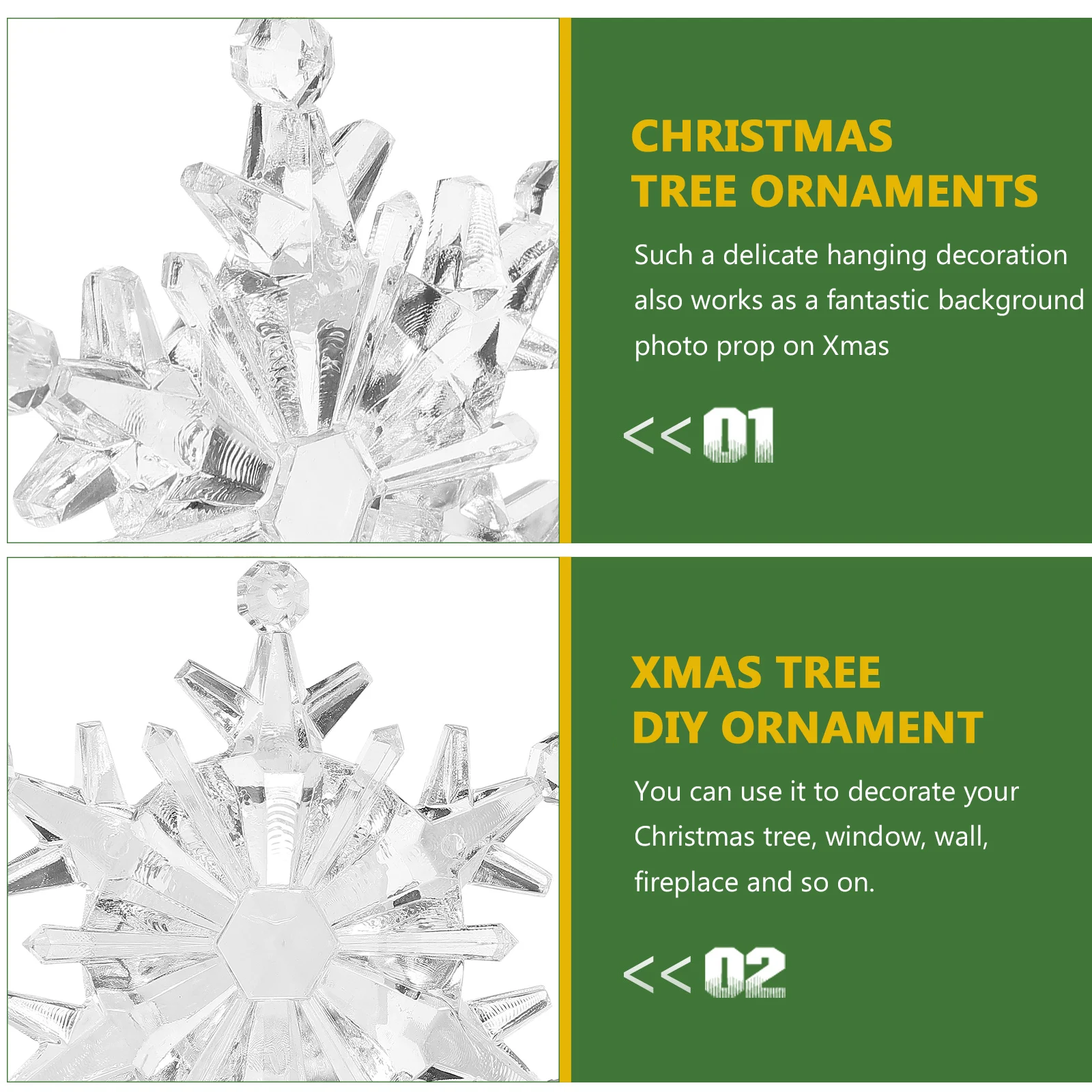 50Pcs Christmas Hanging Snowflake Snowflake Pendant Acrylic Xmas Tree Ornament for Wall Window Fireplace Holiday Season Decor
50Pcs Christmas Hanging Snowflake Snowflake Pendant Acrylic Xmas Tree Ornament for Wall Window Fireplace Holiday Season Decor