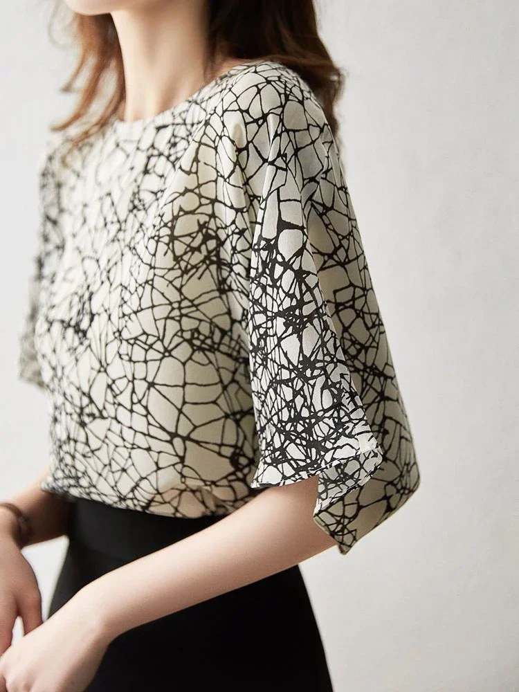 Female Tops Thin Style with Print Women's Shirt and Blouse Short Sleeve Xl Korea Stylish Youthful Elegant Silk Clothes Korean M
Female Tops Thin Style with Print Women's Shirt and Blouse Short Sleeve Xl Korea Stylish Youthful Elegant Silk Clothes Korean M
