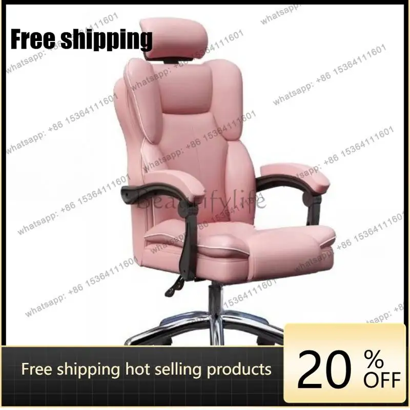 LJY Adjustable Gray Office Chairs Reclining Nordic Ergonomic Gaming Office Chairs Leather Pink Sillas De Escritorio Furniture
LJY Adjustable Gray Office Chairs Reclining Nordic Ergonomic Gaming Office Chairs Leather Pink Sillas De Escritorio Furniture